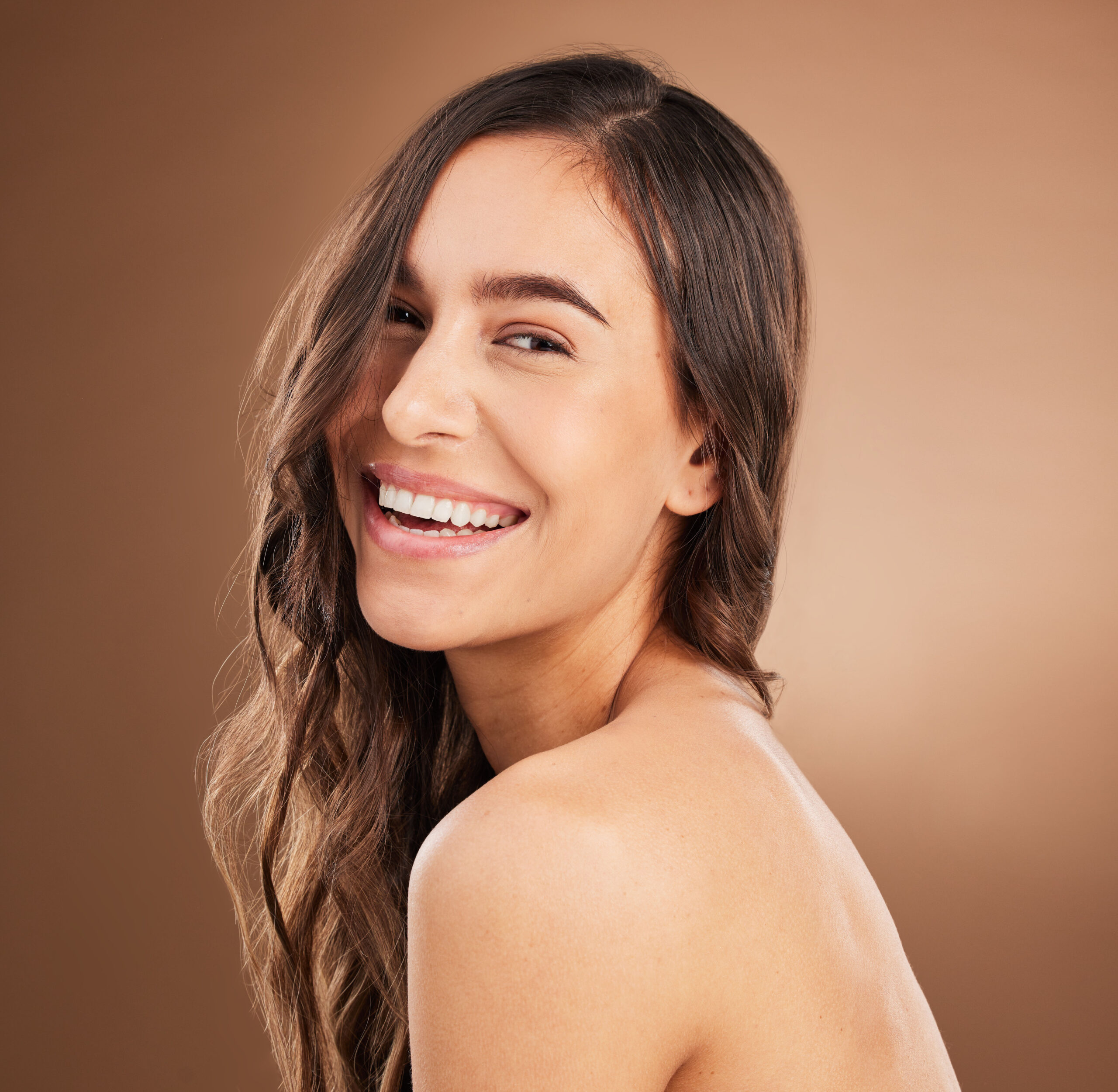 Exosome Treatments 4 portrait hair and happy woman in studio for beaut 2025 04 06 07 27 19 utc scaled